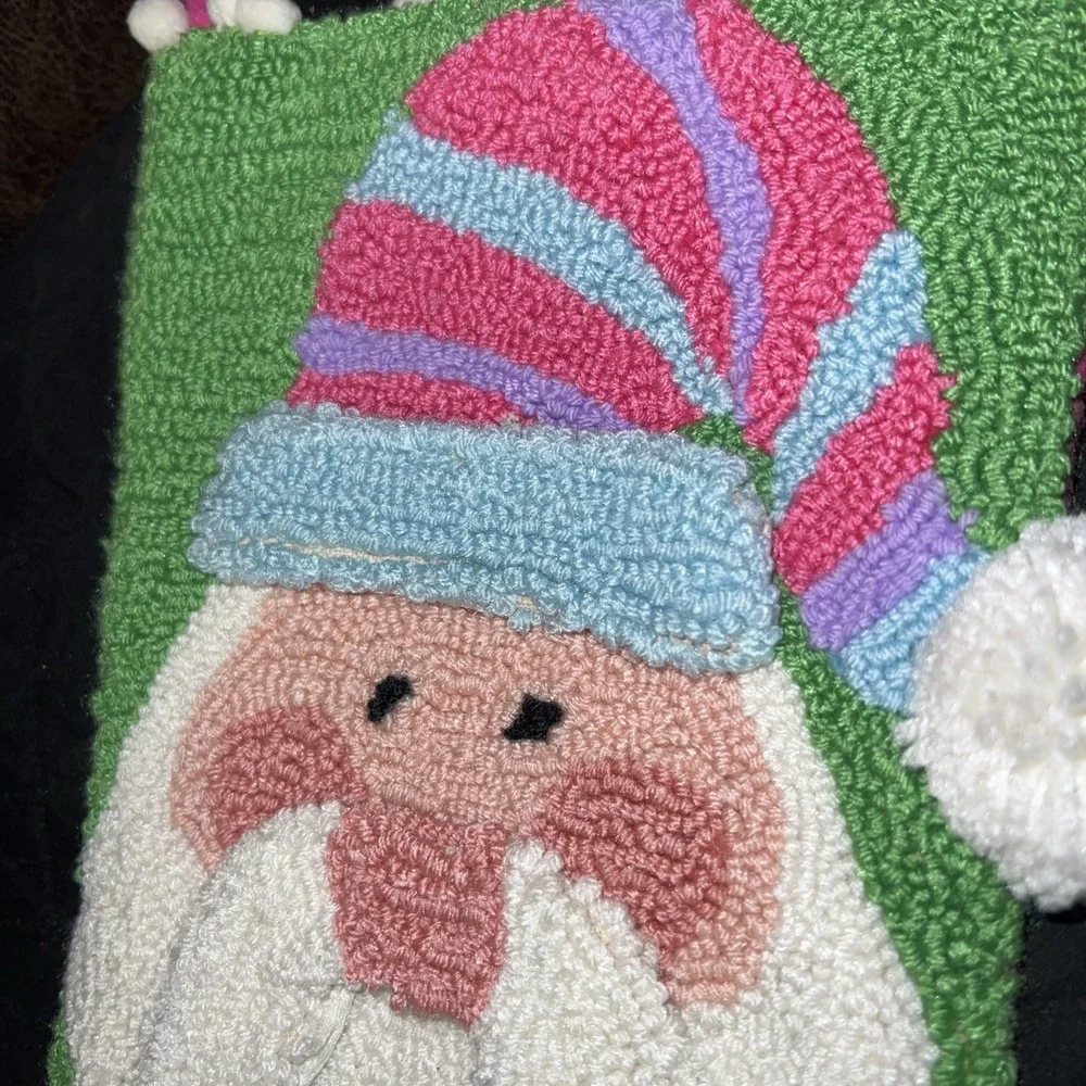 Santa Needlepoint Christmas Stocking Red 19